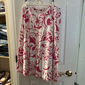 Talbots Pink and White A-Line Skirt